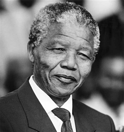 Nelson Rolihlahla Mandela Smilling B&W Photo